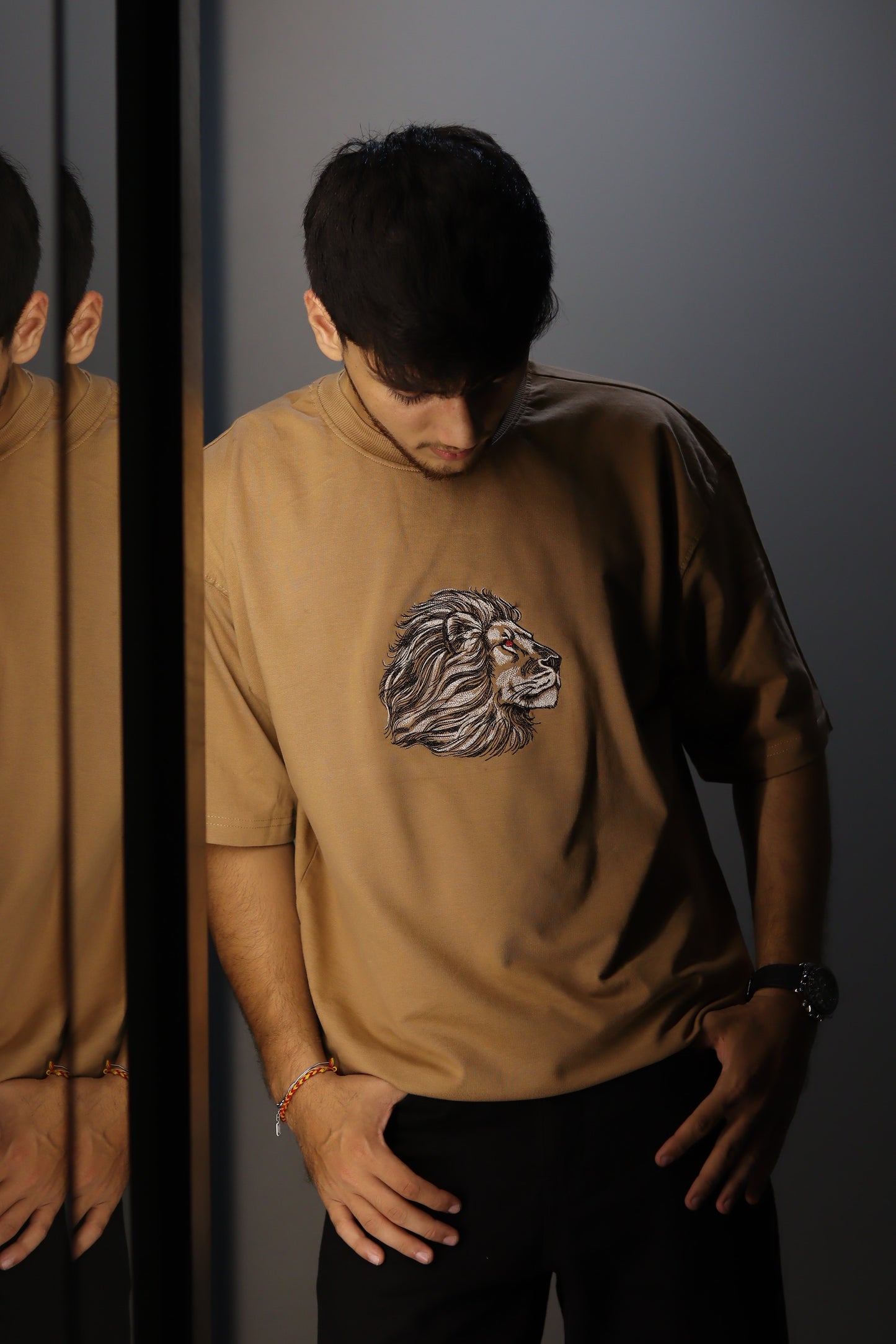 Regal Roar – Oversized Tee – Beast Embroidered Drop